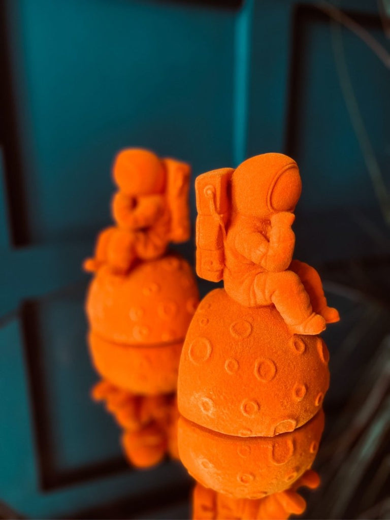 Flock Astronaut Bookends | Bright Orange - Punk & Poodle