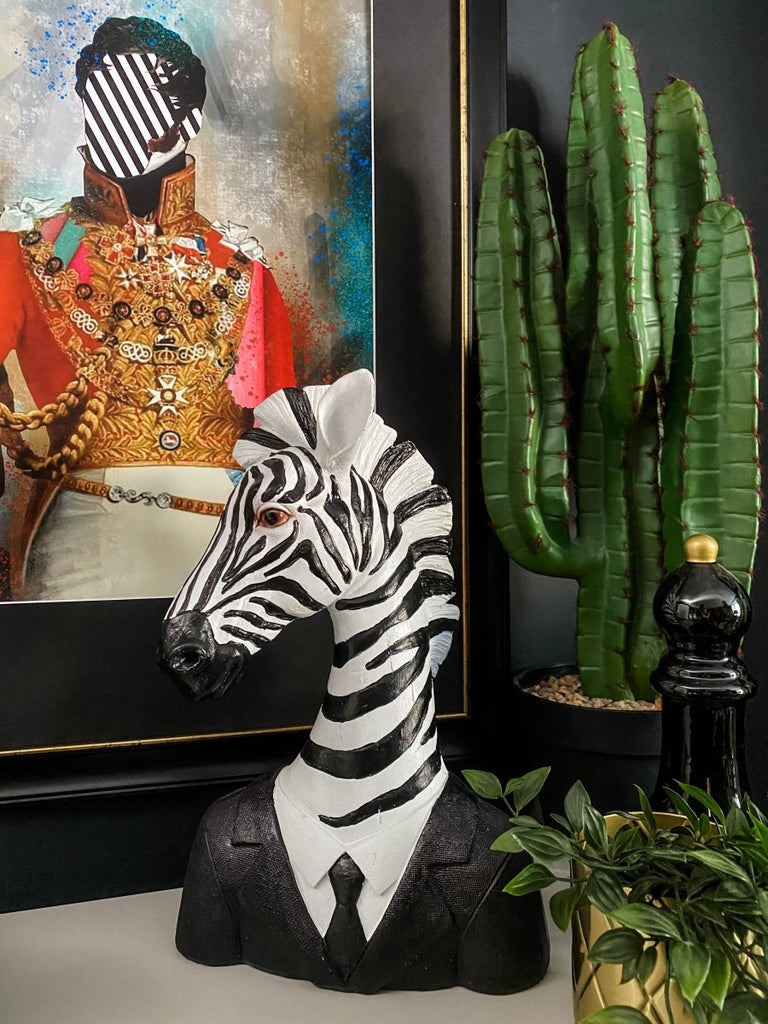 'Franco' Zebra In A Suit Statue - Punk & Poodle