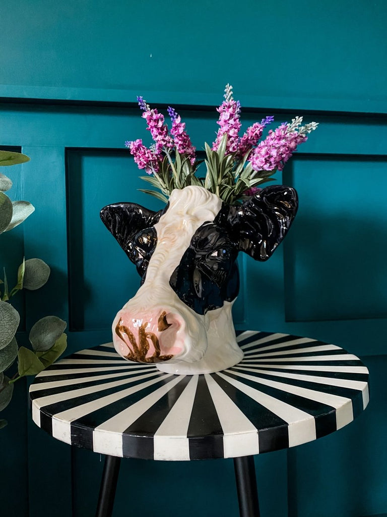 Friesian Cow Head Ceramic Planter Storage Jar - Punk & Poodle