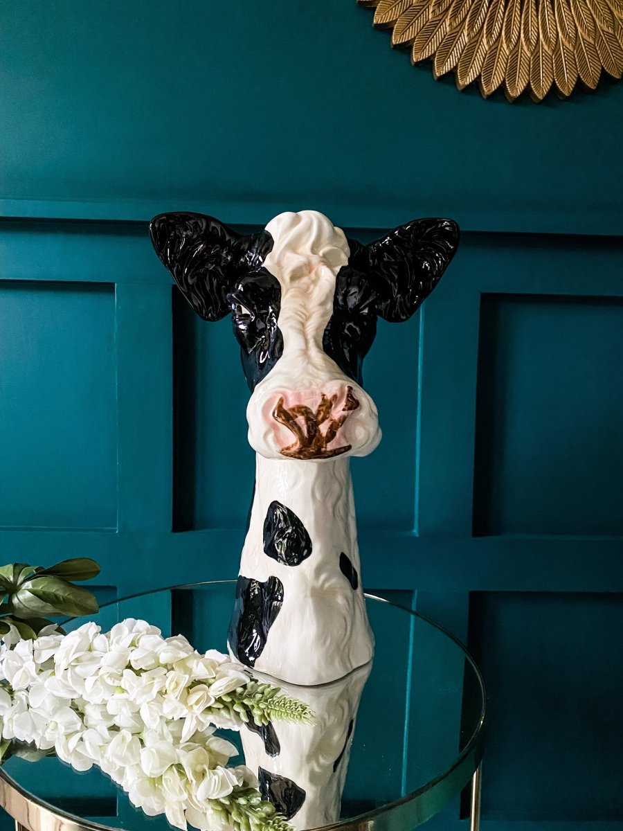 Friesian Cow Head Ceramic Vase - Punk & Poodle