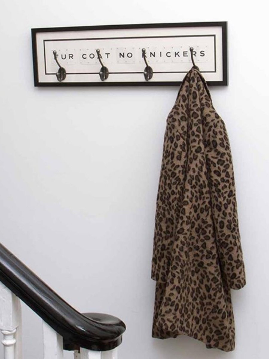 'Fur Coat No Knickers' Playing Cards Coat Rack - Punk & Poodle