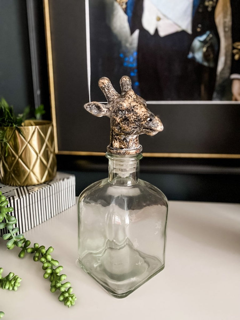 Glass Decanter Bottle with Animal Head Stopper - Punk & Poodle