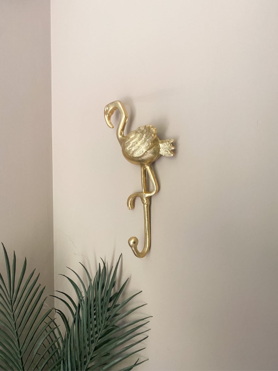 Gold Flamingo Wall Hook - Punk & Poodle