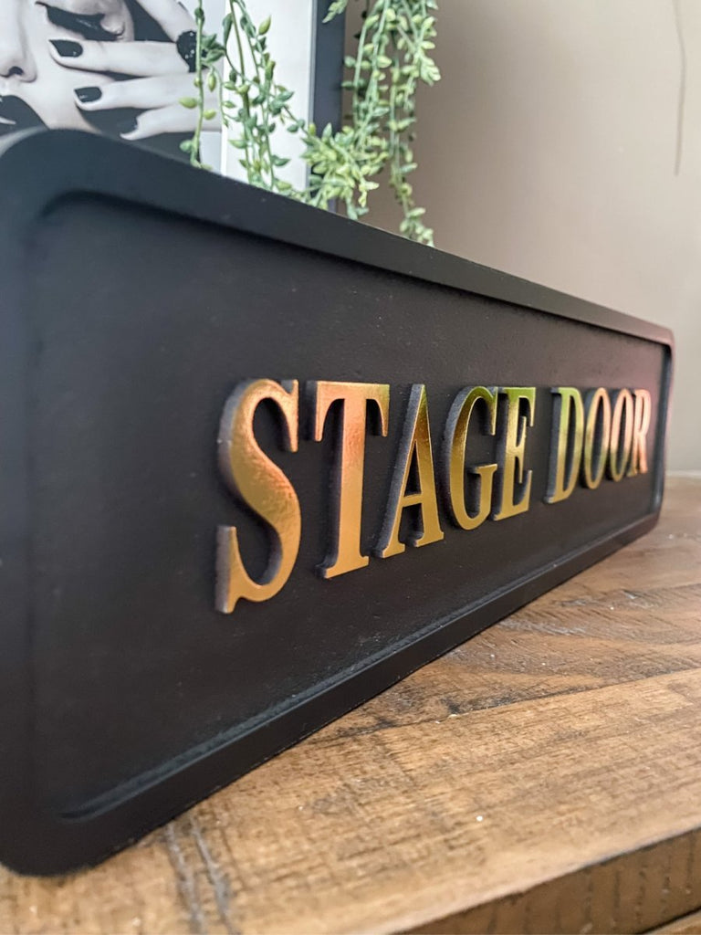 Gold Foil Sign 'Stage Door' - Punk & Poodle