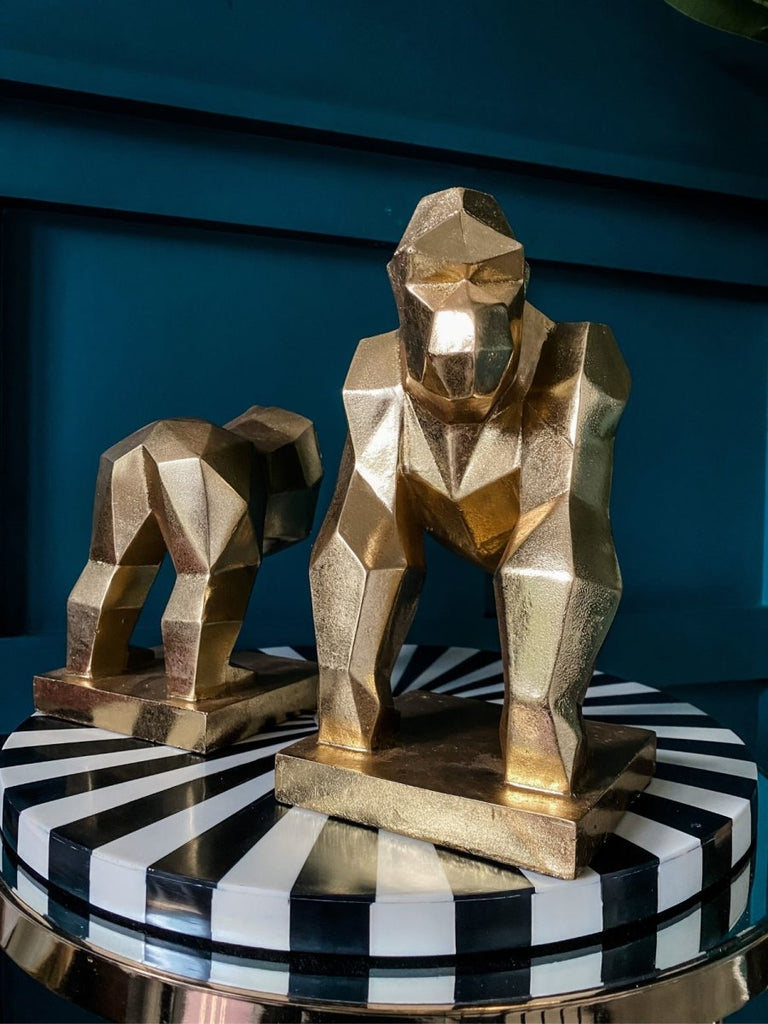 Gold Gorilla Geometric Bookends Punk & Poodle
