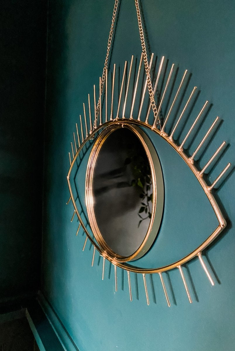 Gold Metal Eye Chain Mirror - Punk & Poodle