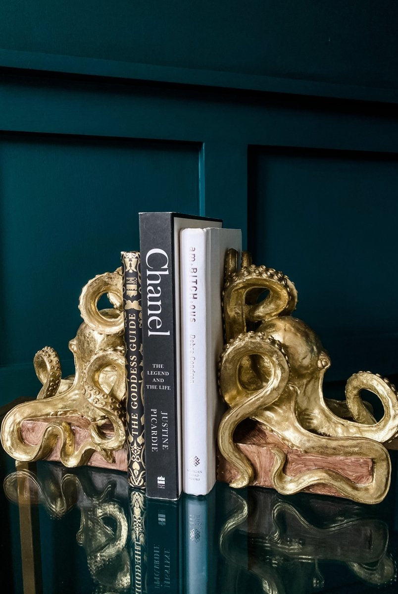 Gold Octopus Bookends - Punk & Poodle