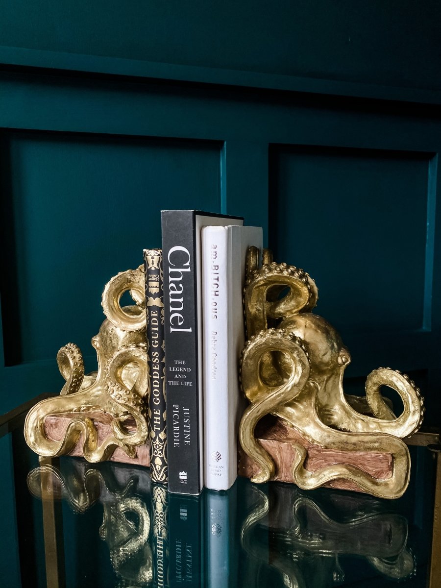 Gold Octopus Bookends - Punk & Poodle