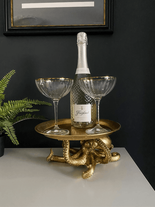 Gold Octopus Holding Plate Tray - Punk & Poodle