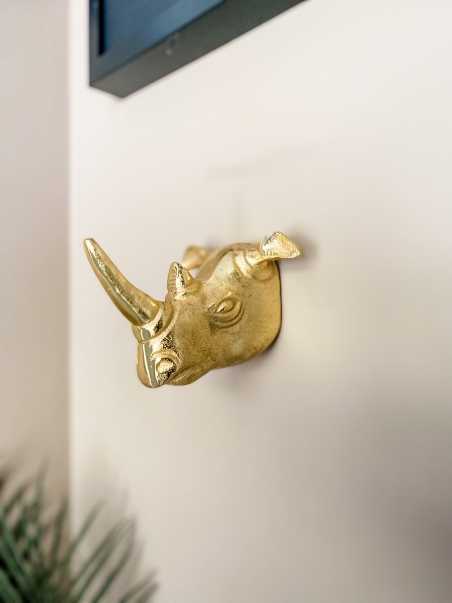 Gold Rhino Wall Hook - Punk & Poodle