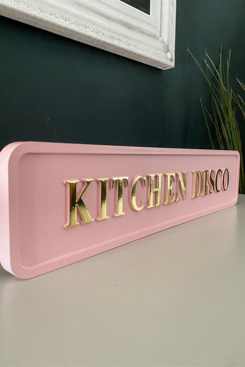 'Kitchen Disco' Pink Sign - Punk & Poodle