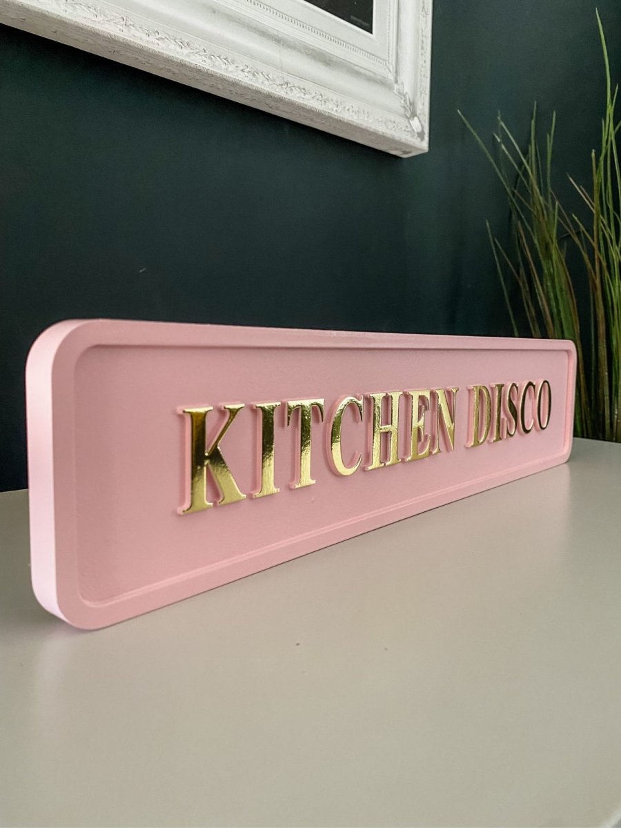 'Kitchen Disco' Pink Sign - Punk & Poodle