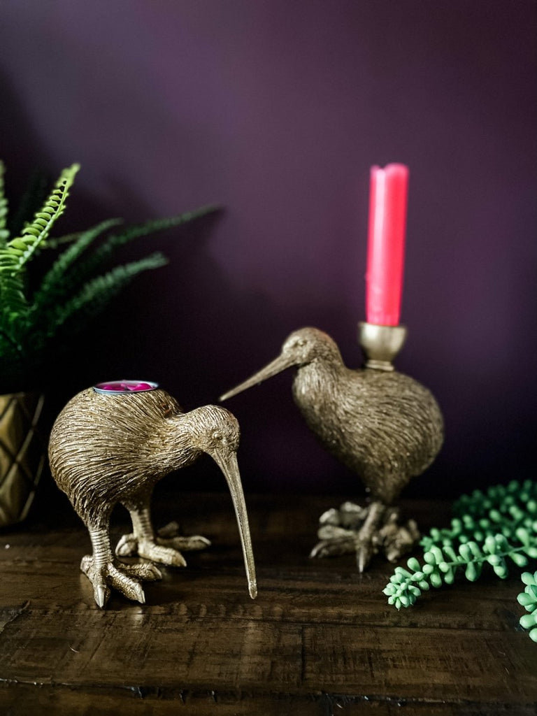 Kiwi Bird Gold Candle Holder - Punk & Poodle