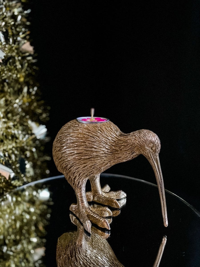 Kiwi Bird Gold Tealight Holder - Punk & Poodle