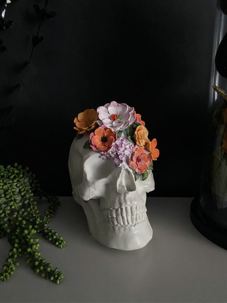 Large Flower Skull Ornament - Punk & Poodle