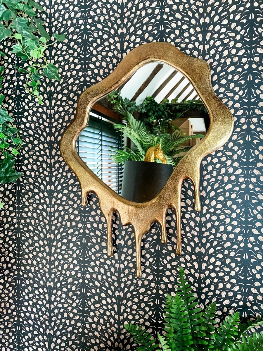 Large Gold Drip Wall Mirror - Punk & Poodle