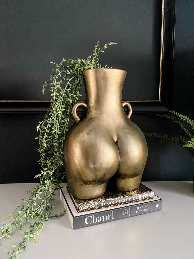 Large Love Handles Booty Vase | Antique Gold - Punk & Poodle