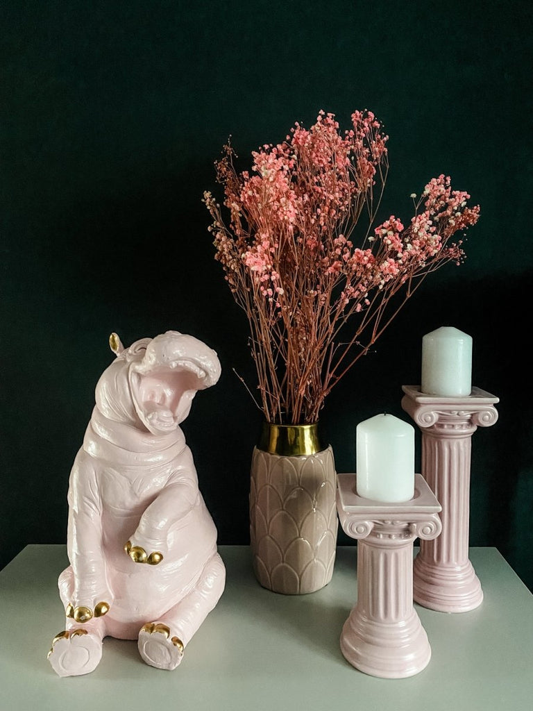 Laughing Hippo Statue | Pale Pink - Punk & Poodle