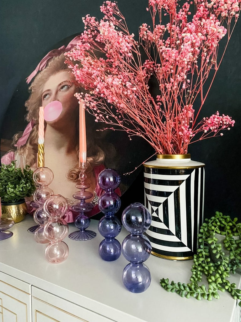Lilac Glass Bubble Vase - Punk & Poodle