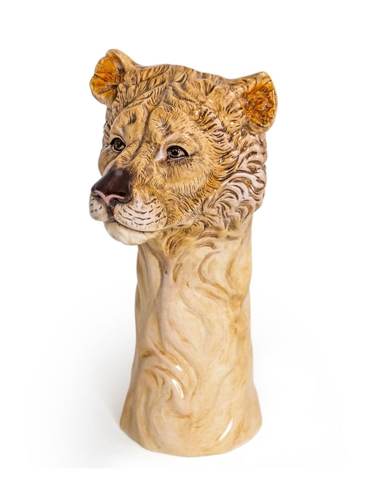 Lioness Head Ceramic Vase - Punk & Poodle