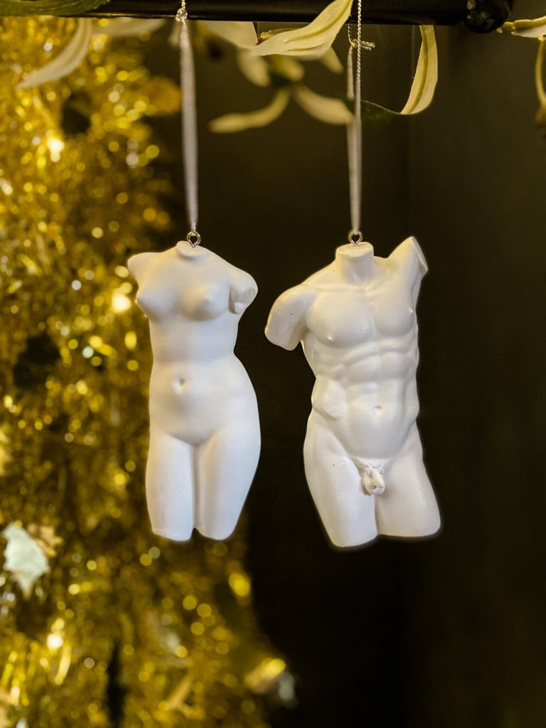 Male & Female Torso Hanging Decorations | White - Punk & Poodle