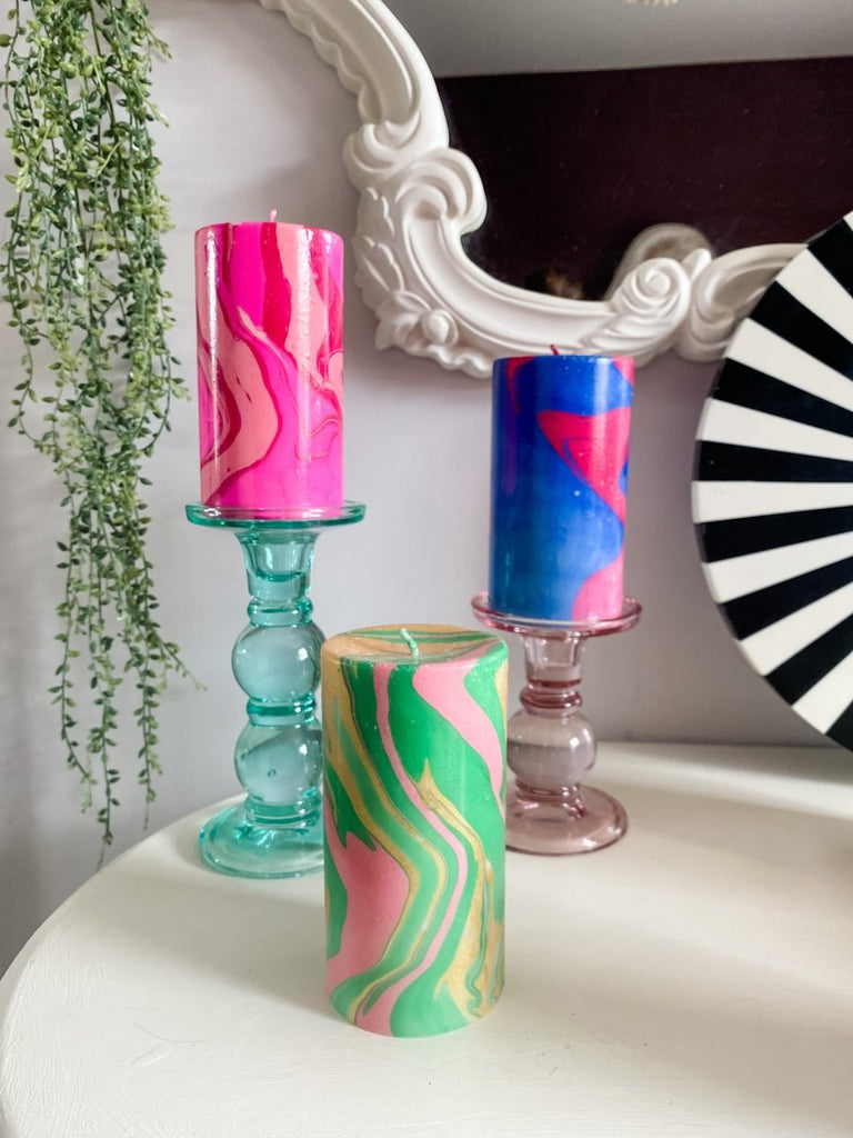 Marble Pillar Candle | Beverley Hills - Punk & Poodle