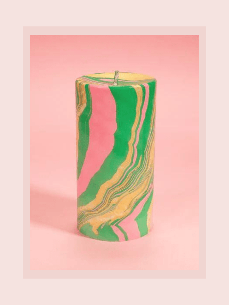 Marble Pillar Candle | Beverley Hills - Punk & Poodle