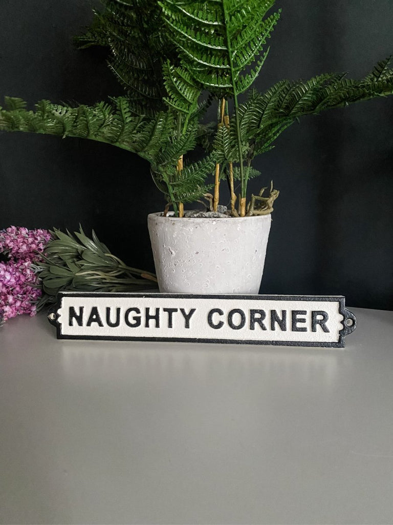 Mini Iron Wall Sign 'Naughty Corner' - Punk & Poodle