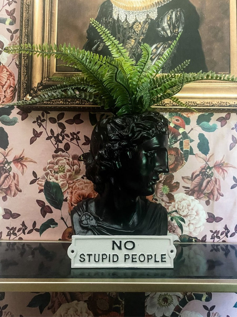 'No Stupid People' Mini Iron Wall Sign - Punk & Poodle