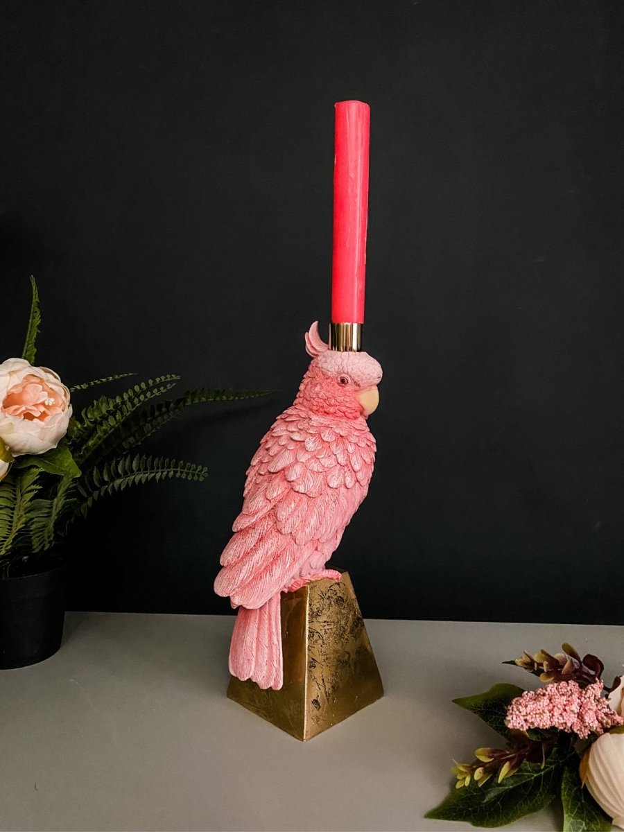 Pink Parrot Candle Holder - Punk & Poodle