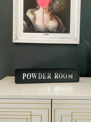 'Powder Room' Silver Foil Sign - Punk & Poodle