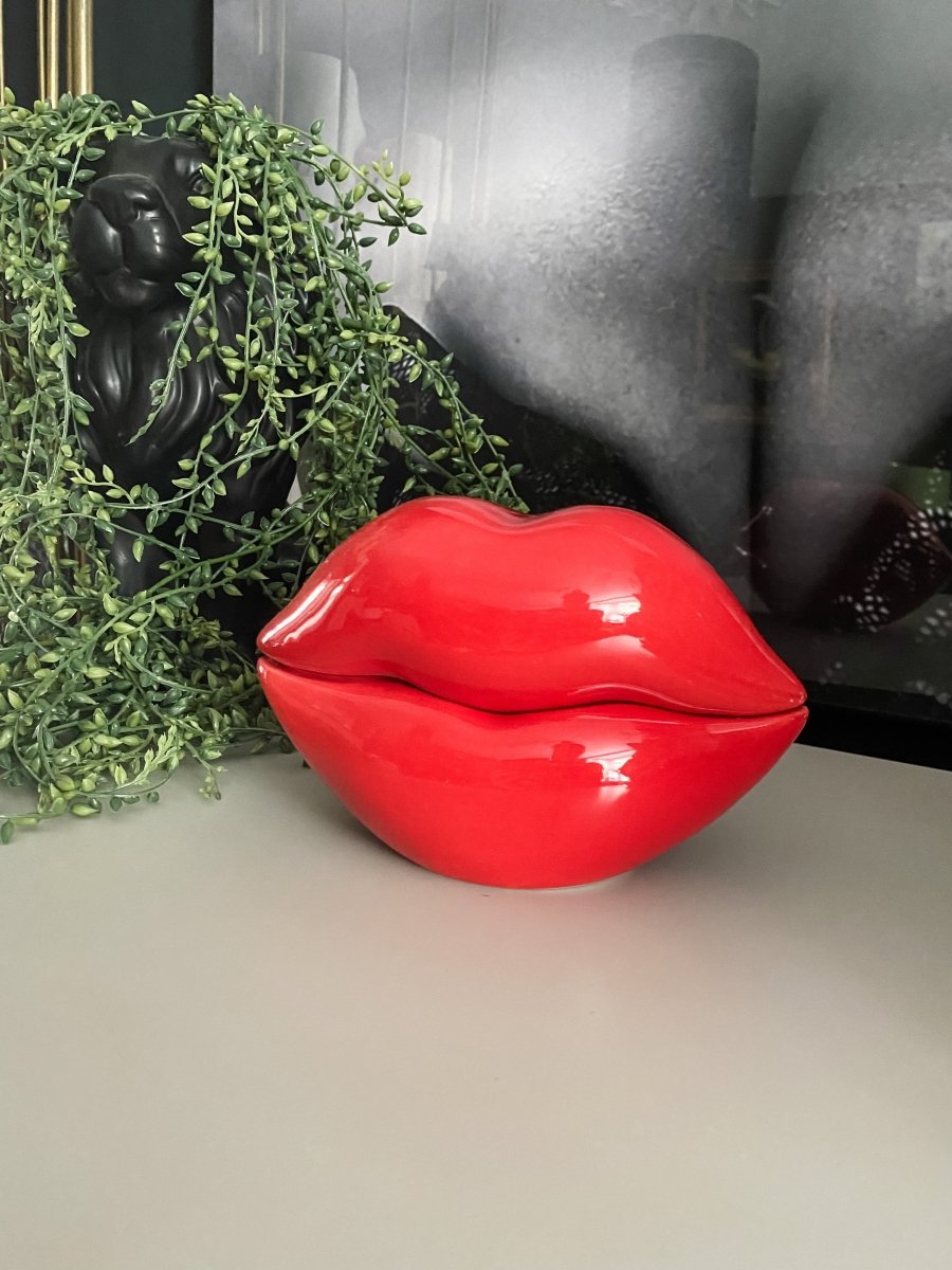 Red Lips Storage Trinket Pot - Punk & Poodle
