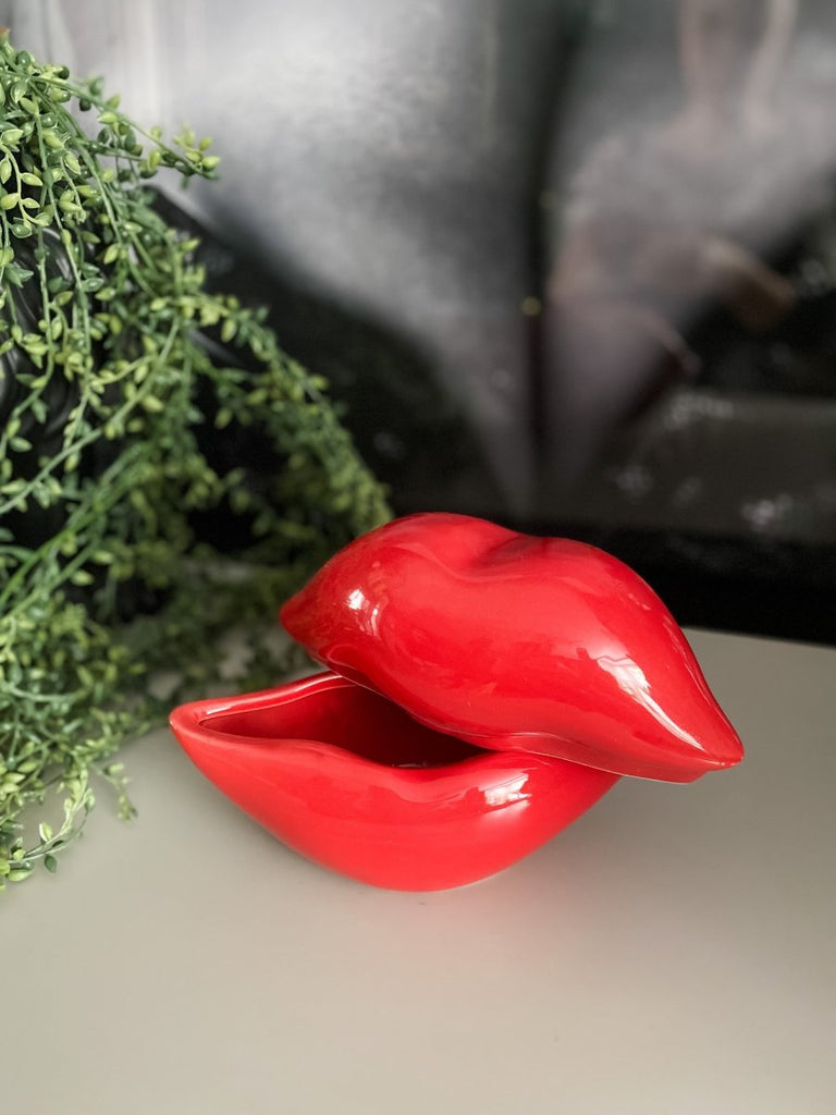Red Lips Storage Trinket Pot - Punk & Poodle