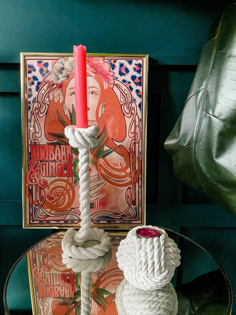 Rope Knotted Candle Holder - Punk & Poodle