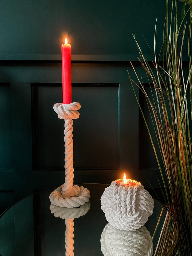 Rope Knotted Tealight Holder - Punk & Poodle