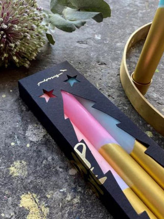 Set of 3 Dip Dye Candles | Xmas Fireworks - Punk & Poodle