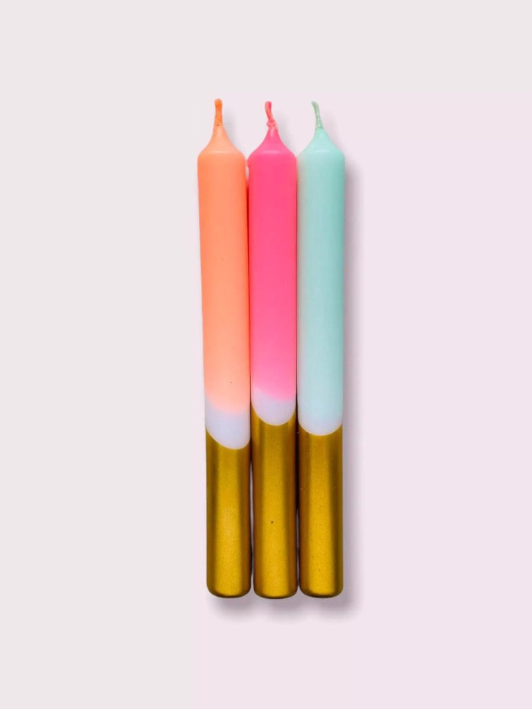 Set of 3 Dip Dye Candles | Xmas Fireworks - Punk & Poodle
