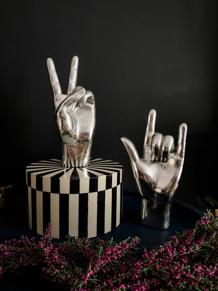 Silver 'Peace' Hand Ornament - Punk & Poodle