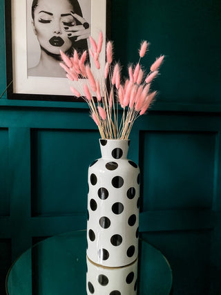 Spotty Black & White Vase - Punk & Poodle