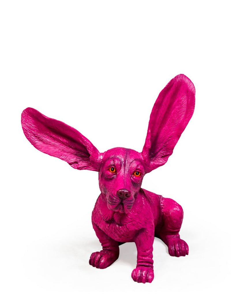 Surprised Basset Dog Statue | Purple - Punk & Poodle