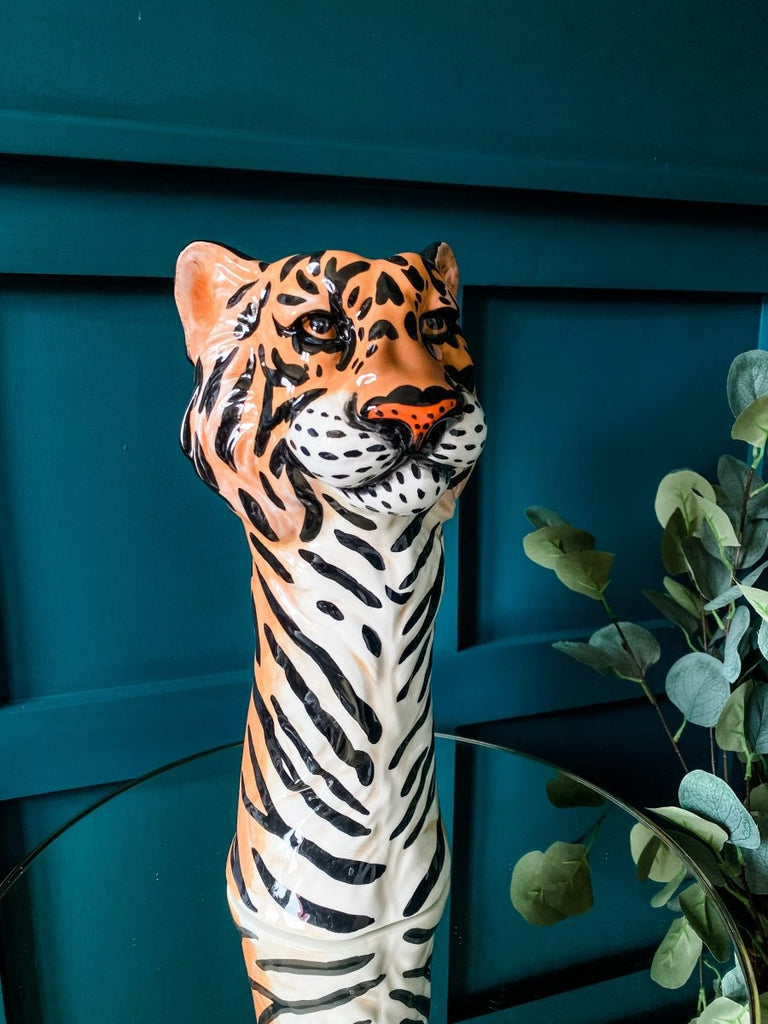 Tiger Head Ceramic Vase - Punk & Poodle