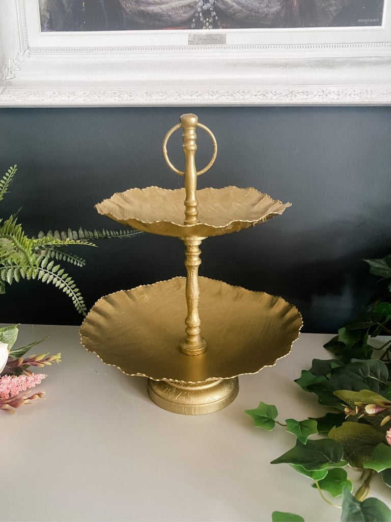 Two-Tier Gold Cake Stand - Punk & Poodle