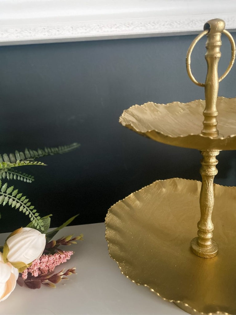 TwoTier Gold Cake Stand Punk & Poodle
