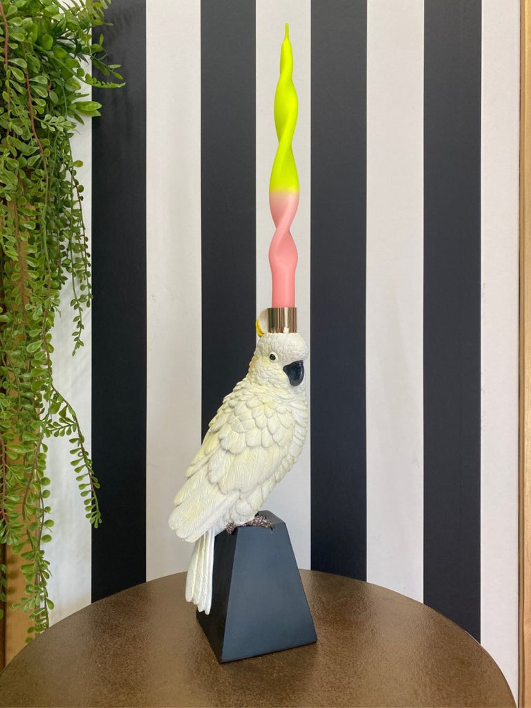 White Parrot Candle Holder - Punk & Poodle