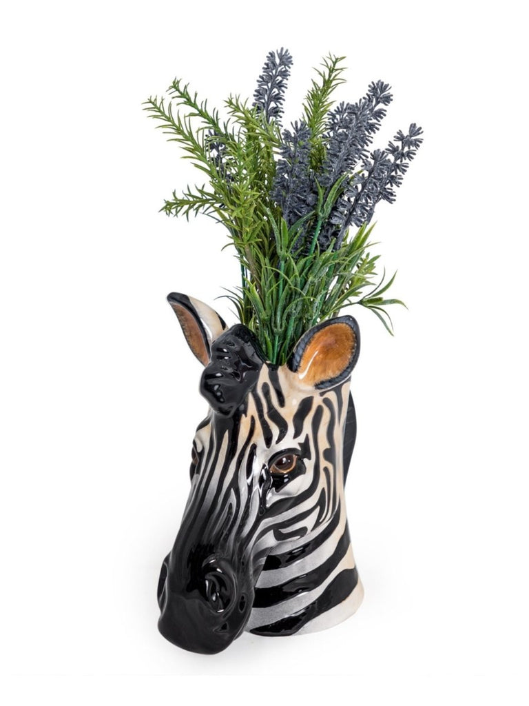 Zebra Head Ceramic Planter Storage Jar - Punk & Poodle