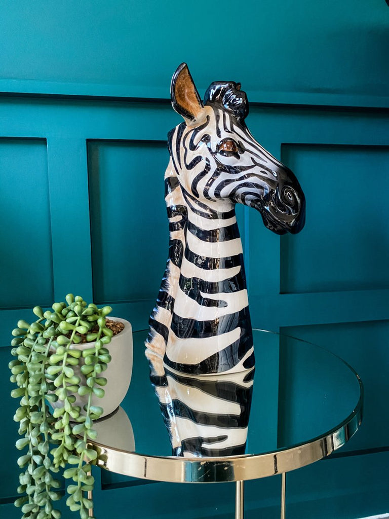 Zebra Head Ceramic Vase - Punk & Poodle