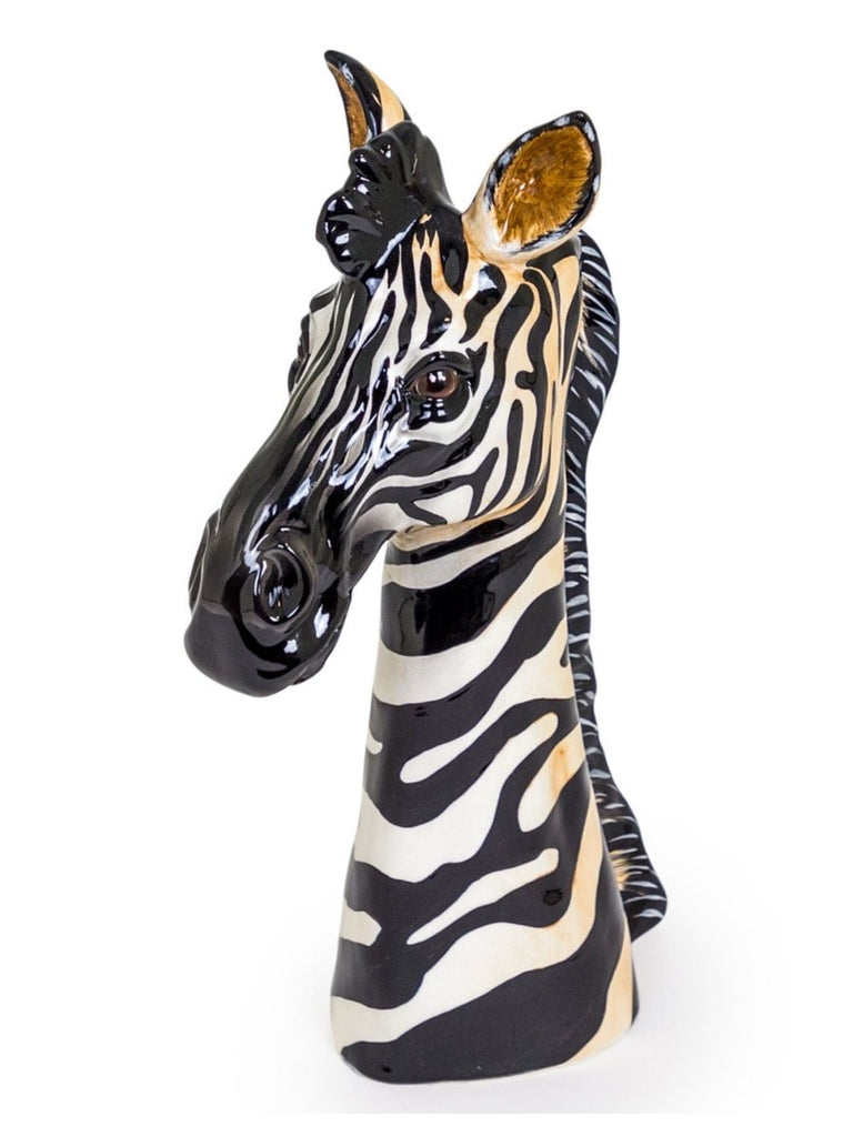 Zebra Head Ceramic Vase - Punk & Poodle